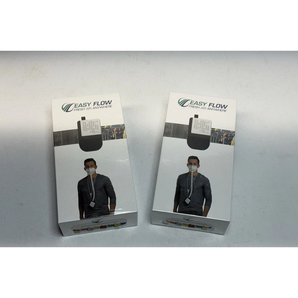 2 New EASY FLOW Personal Air Filtration System Pink / white Sealed Box Fresh‎